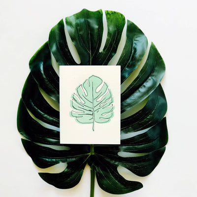 Steel Petal Press - Monstera - Letterpress Thank You Greeting Card