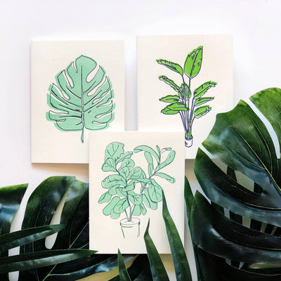 Steel Petal Press - Fiddle Leaf Fig - Letterpress Thank You Greeting Card