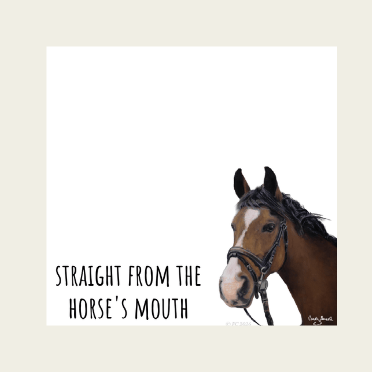 Forever Caroline - Sticky Notes w/ Horse Art & Straight From the Horse's Mouth