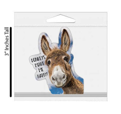 Horse Hollow Press - 3" Tumbler Donkey Sticker / Make Me Happy /WATERPROOF