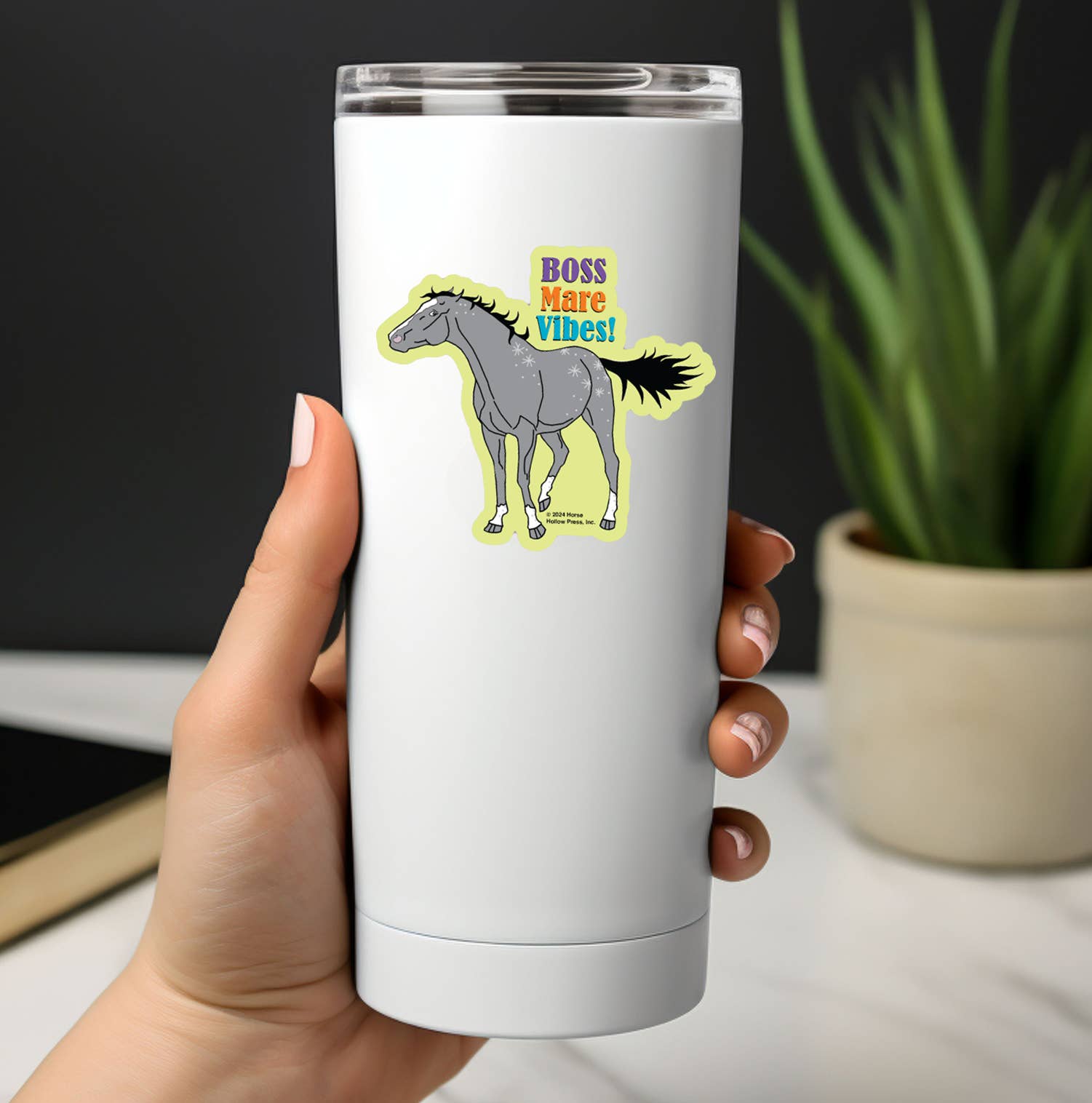 Horse Hollow Press - 3" Tumbler Horse Sticker / Boss Mare Vibes / WATERPROOF