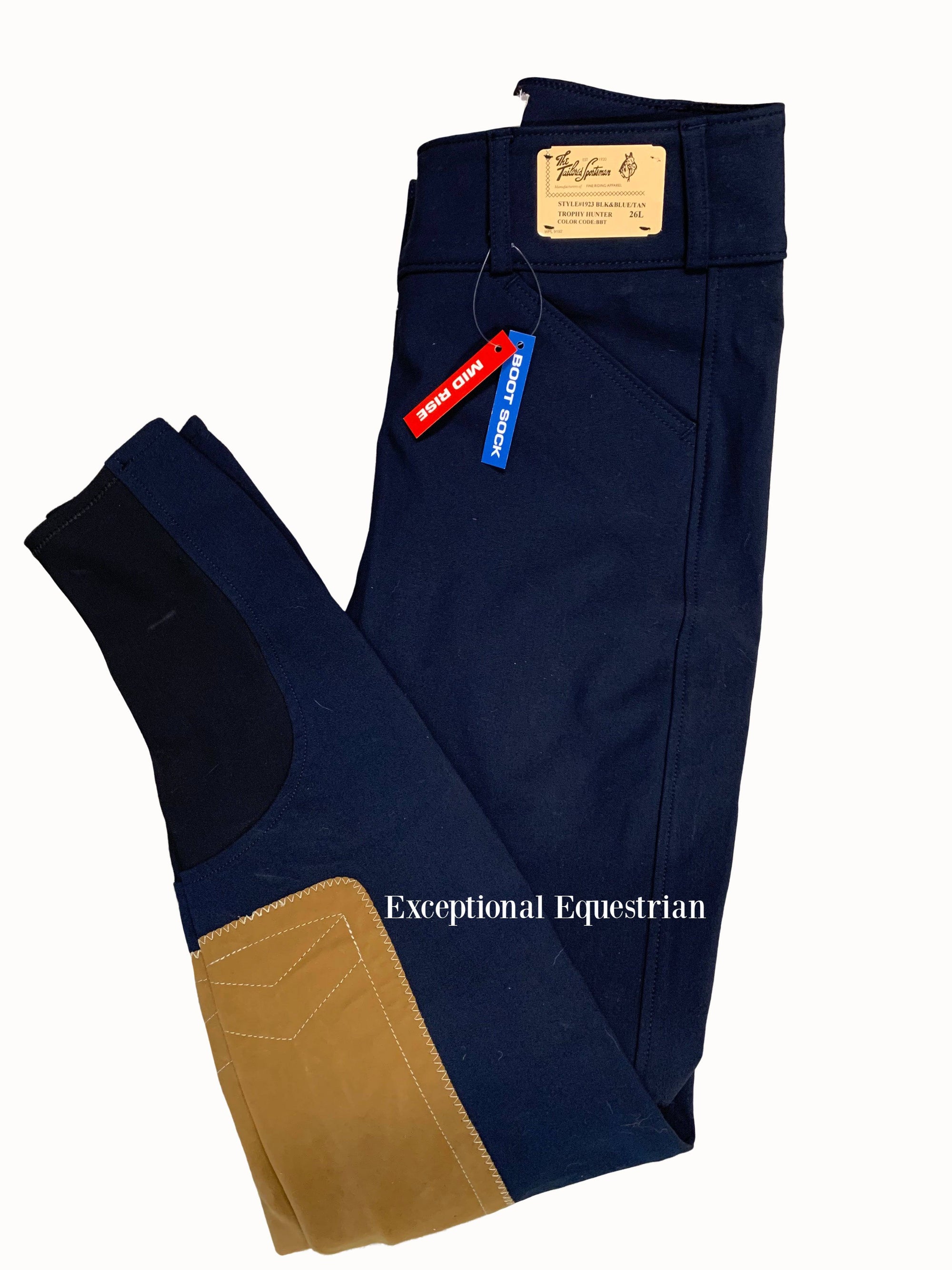Tailored Sportsman - 1923 Women's MR FZ Bootsock - Black&Blue/Tan - Exceptional Equestrian