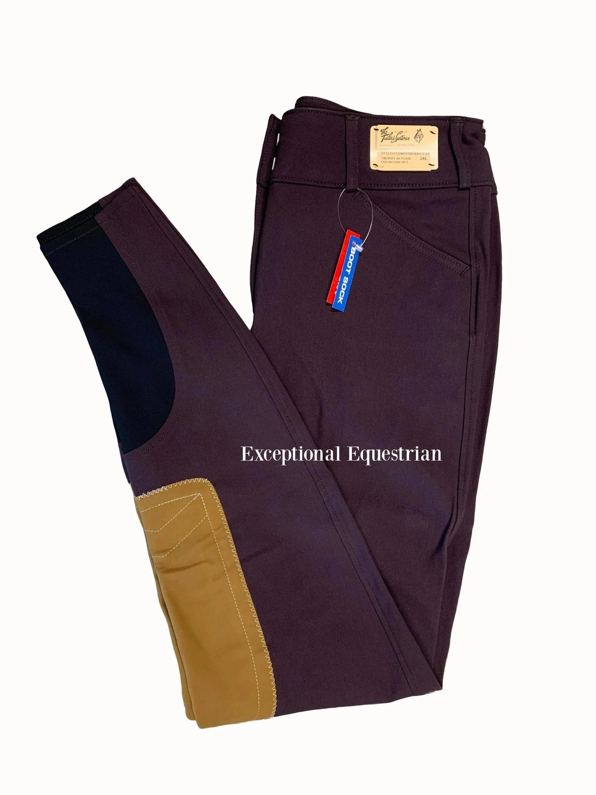 Tailored Sportsman - 1923 Women's MR FZ Bootsock - Boysenberry/Tan - Exceptional Equestrian