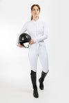 White Freejump Women's Breeches with silicone “Griptec” technology on inside leg