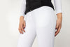 Close up of the front of White Freejump Women's Breeches