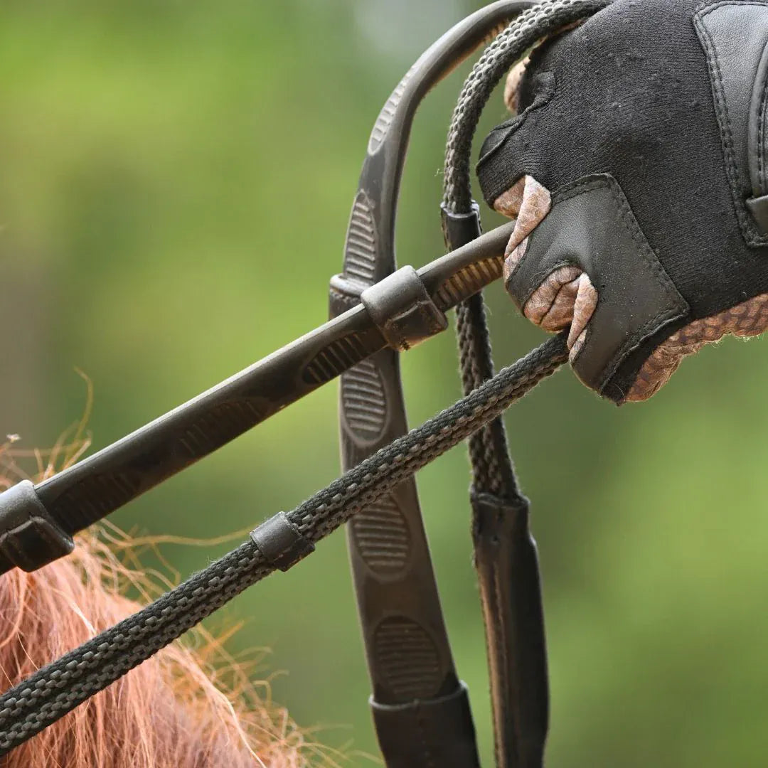 Correct Connect Sure Grip Rubber CURB Reins with 4" Rein Stops