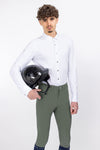 Saturn Green Men's Freejump Breeches with silicone “Griptec” technology on inside leg.