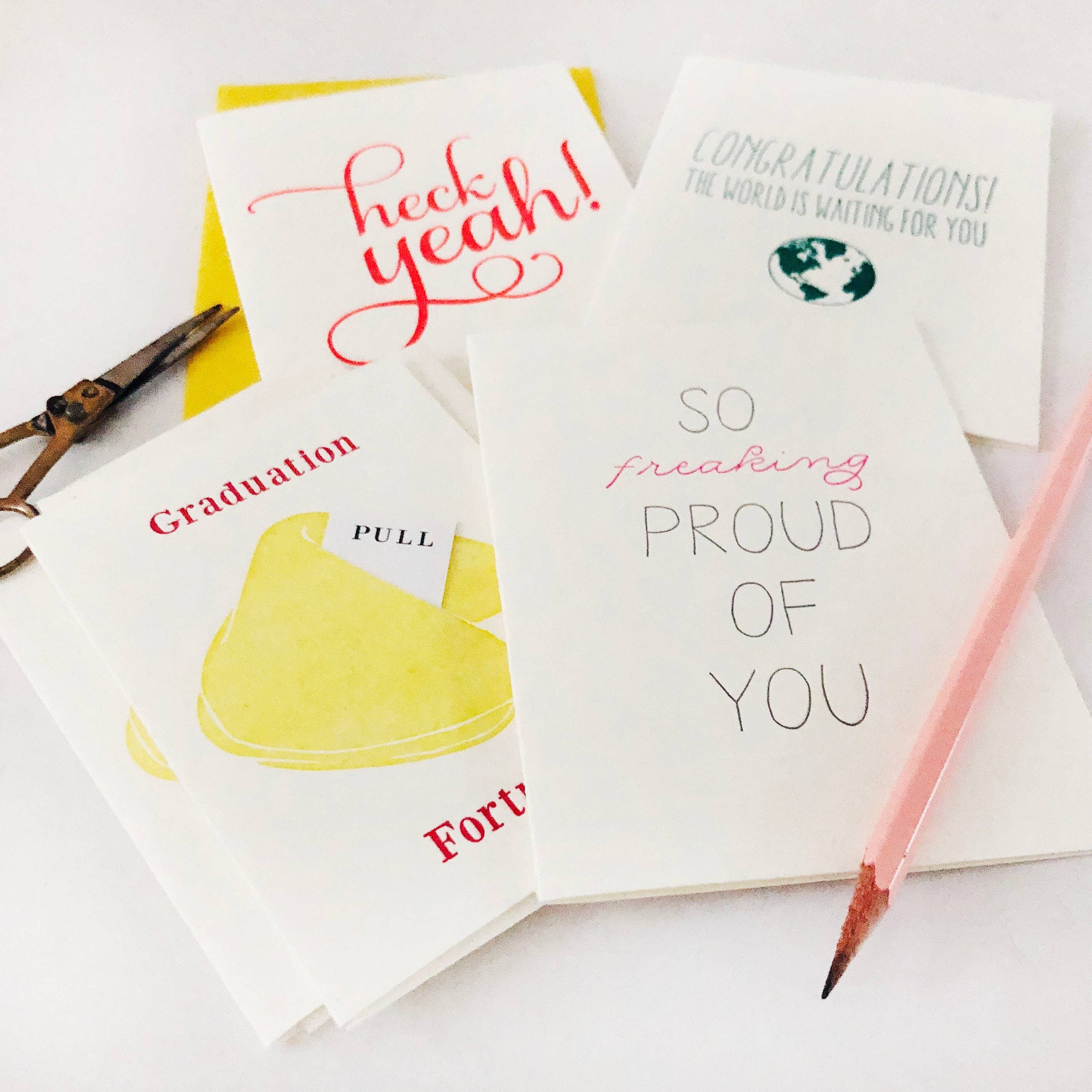 Steel Petal Press - Heck Yeah - Letterpress Congratulations Greeting Card