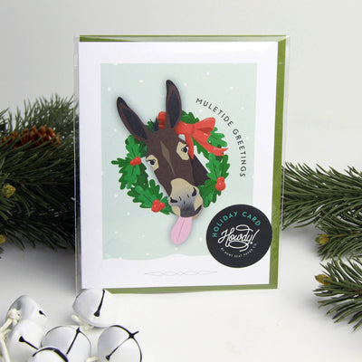 Hunt Seat Paper Co. - Muletide Greetings Holiday Mule Christmas Card - Exceptional Equestrian