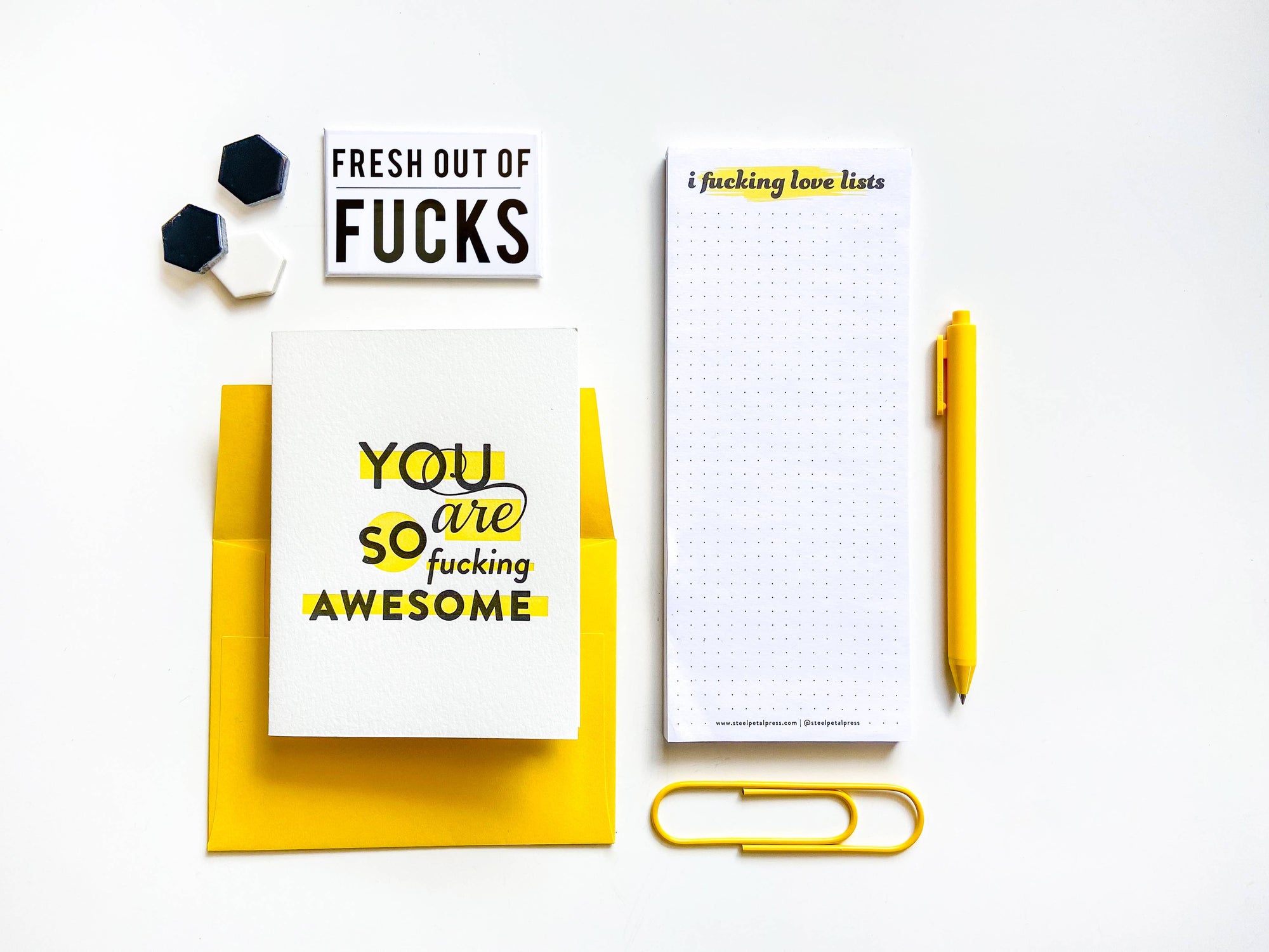 Steel Petal Press - Fresh Fucks Typographic Fridge Magnet