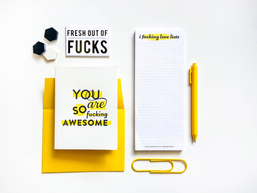 Steel Petal Press - Fresh Fucks Typographic Fridge Magnet