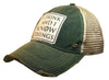 Vintage Life - I Drink And I Know Things Distressed Trucker Cap Cap - Exceptional Equestrian 