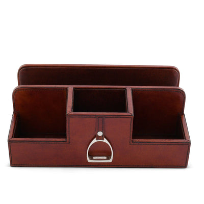 Vagabond House - Premium Genuine Leather Stirrup Desk Organizer for Office