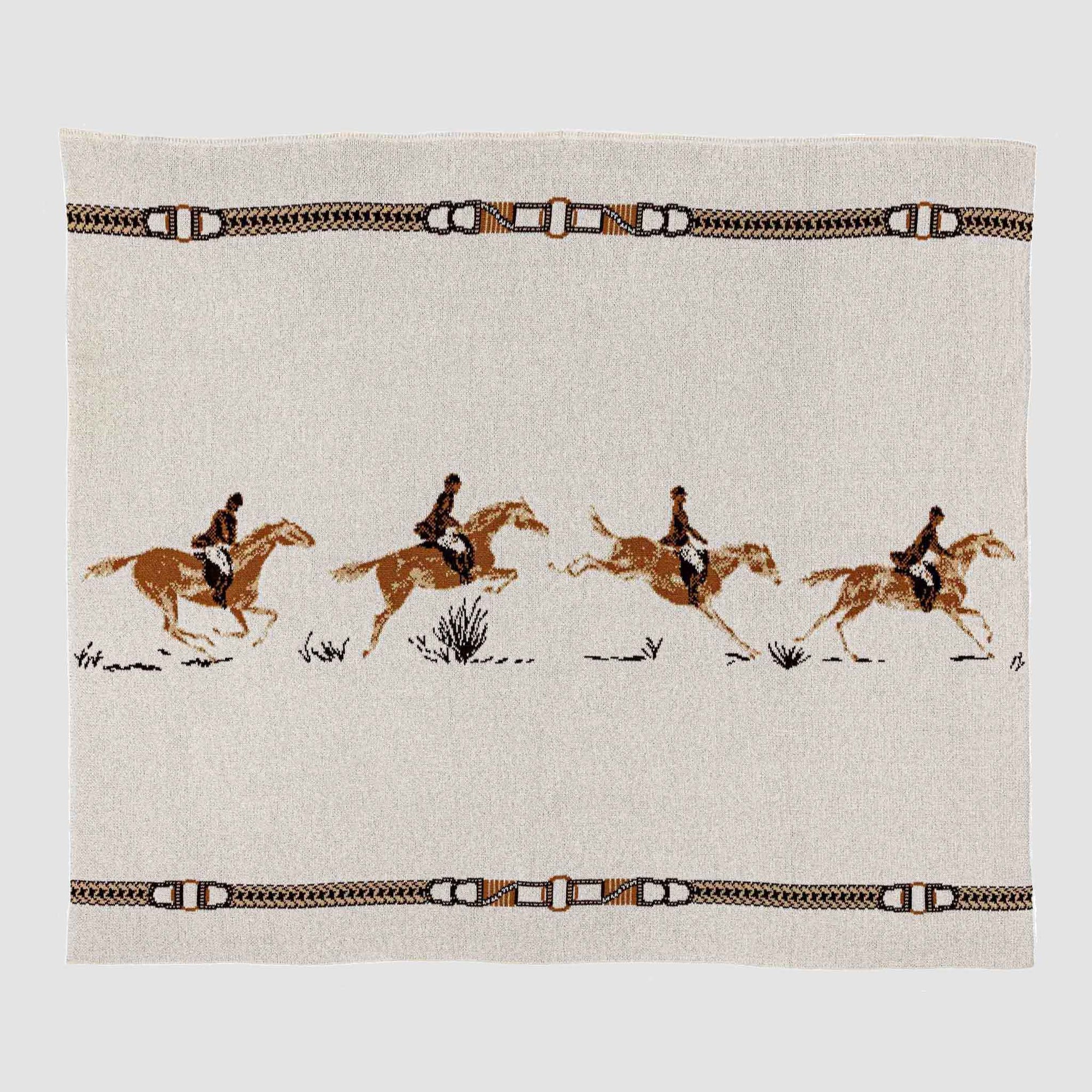 In2Green - Equestrian Full Gallop - Cotton Sustainable Knit Traditional Throw Blanket