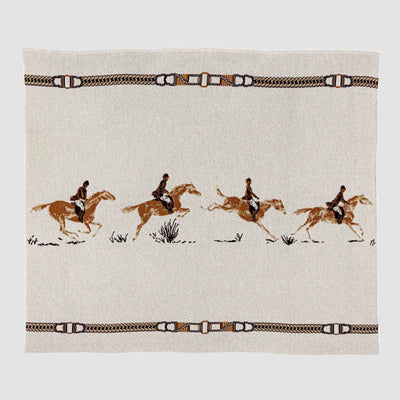 In2Green - Equestrian Full Gallop - Cotton Sustainable Knit Traditional Throw Blanket
