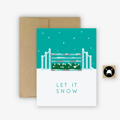 Hunt Seat Paper Co. - Let It Snow - Equestrian Winter Christmas Card - Hunter Jump - Exceptional Equestrian