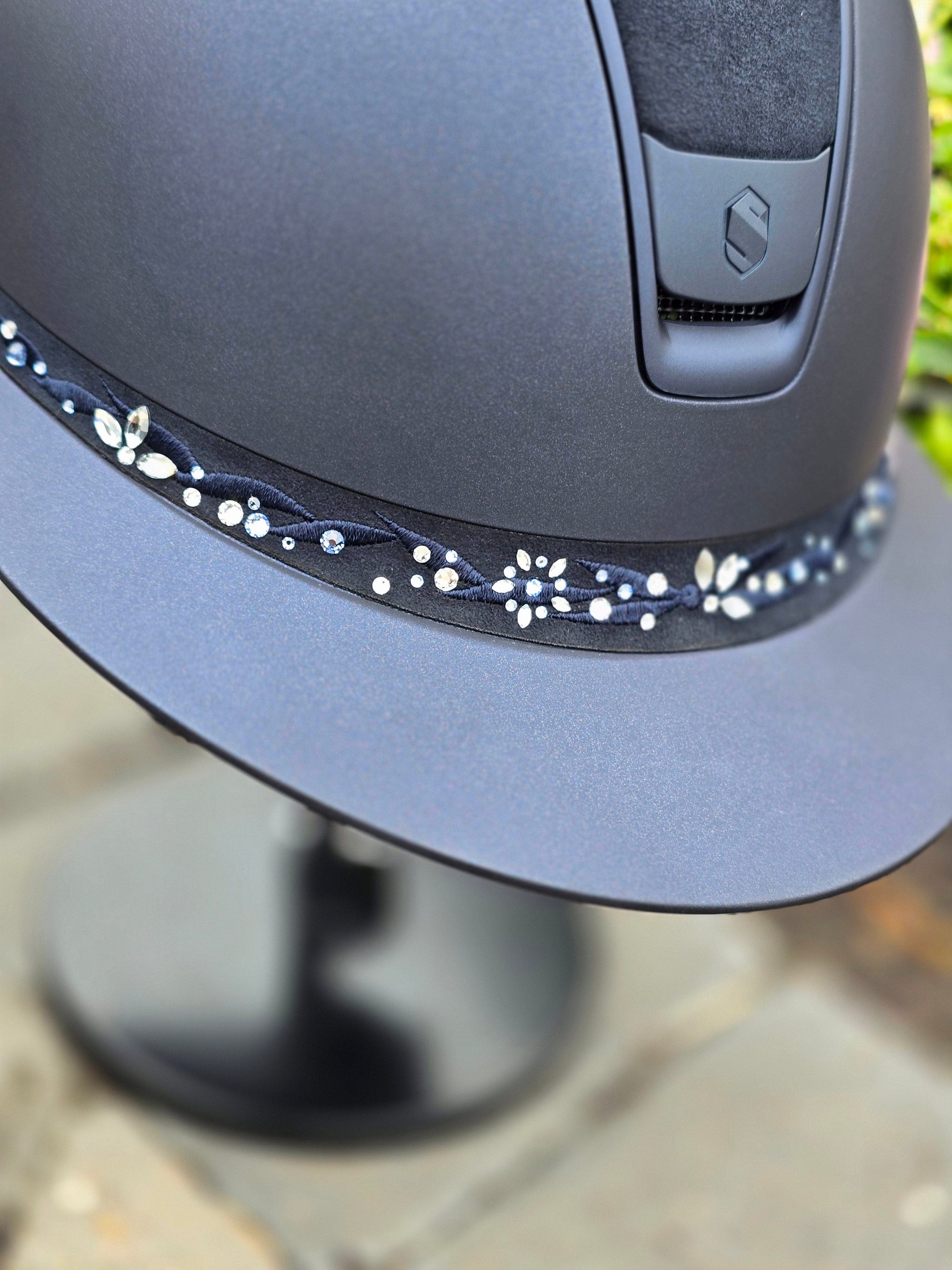 2.0 Samshield Miss Shadowmatt Blue w/ Majestic Swarovski Flower Crytals