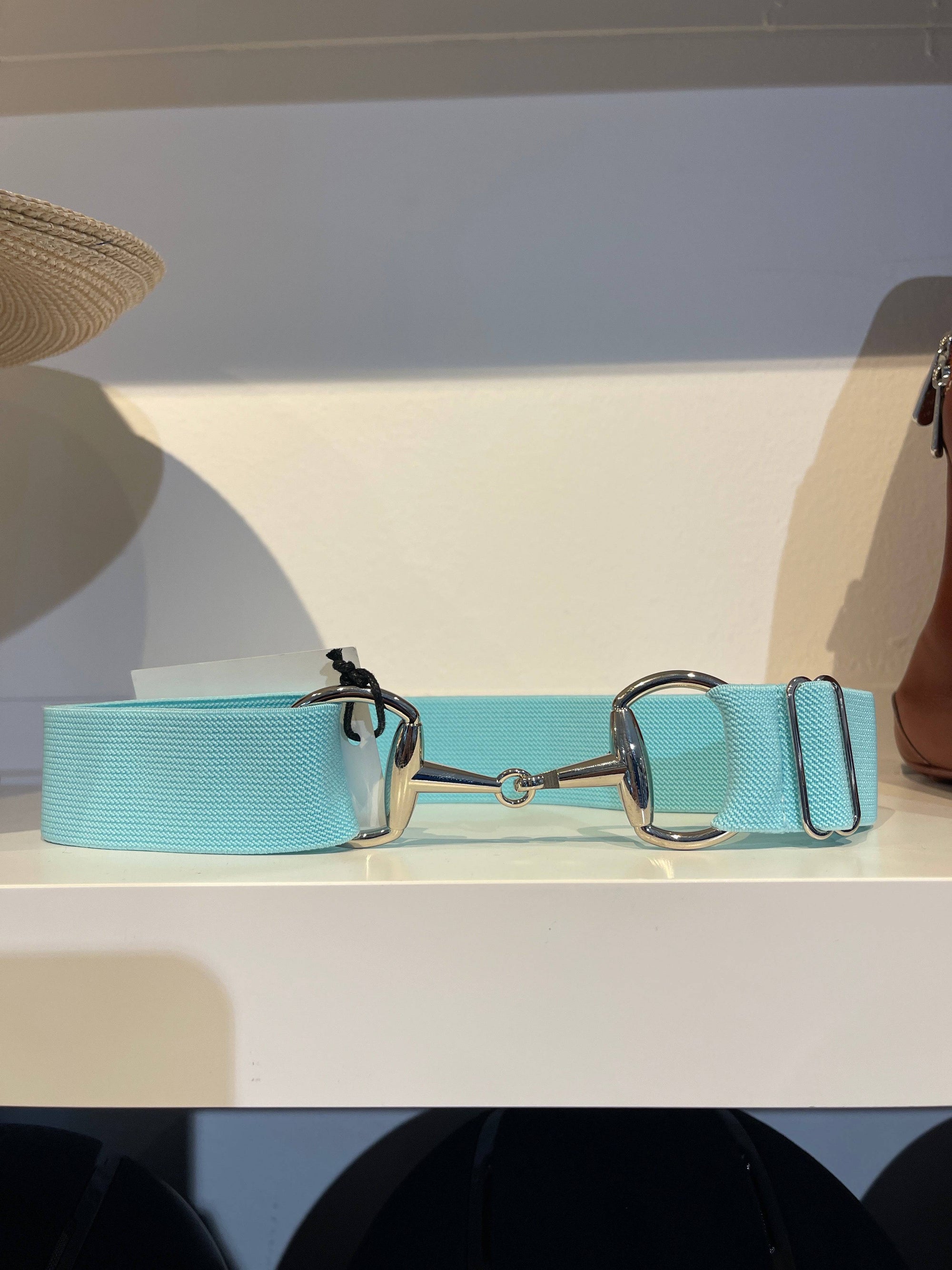 Pesazia - Stretch Bit Belts - Tiffany w/ Silver Snaffle Bit - Exceptional Equestrian