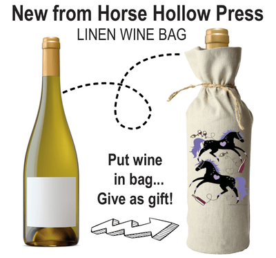 Horse Hollow Press - Horse Equestrian Linen Wine Bag