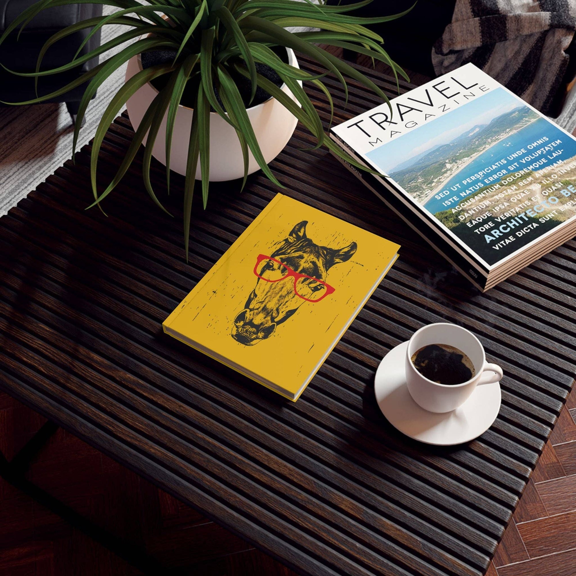 un.sus.tain.a.ble apparel - Hard Backed Journal - Horse In Glasses