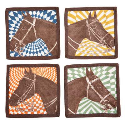 THOMASPAUL - EQUUS OPTIC COCKTAIL NAPKINS SET/4 - Exceptional Equestrian