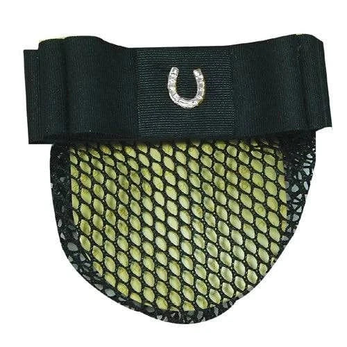 Intrepid International Black Ribbon Show Bow with Horseshoe 1-1/2" - Exceptional Equestrian