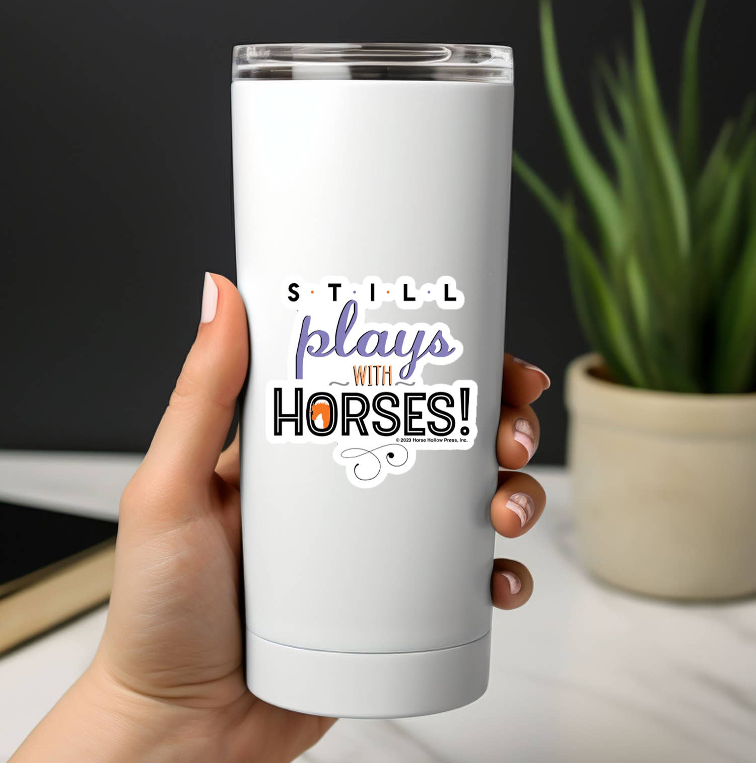 Horse Hollow Press - 3" Waterproof Still Plays with Horses Funny Sticker
