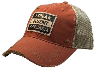 Vintage Life - I Speak Fluent Sarcasm Distressed Trucker Cap - Exceptional Equestrian