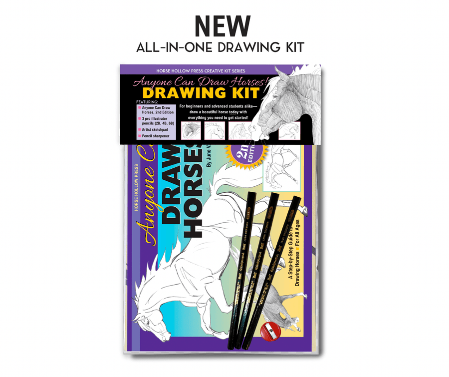 Horse Hollow Press  - Art Kit Horse Equestrian / Anyone Can Draw Horses Art Kit