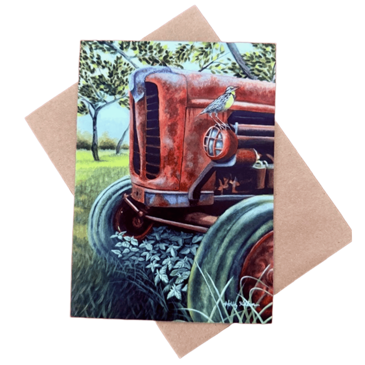 Forever Caroline - Vintage Farm Tractor 5X7 All Occasion Blank Notecard