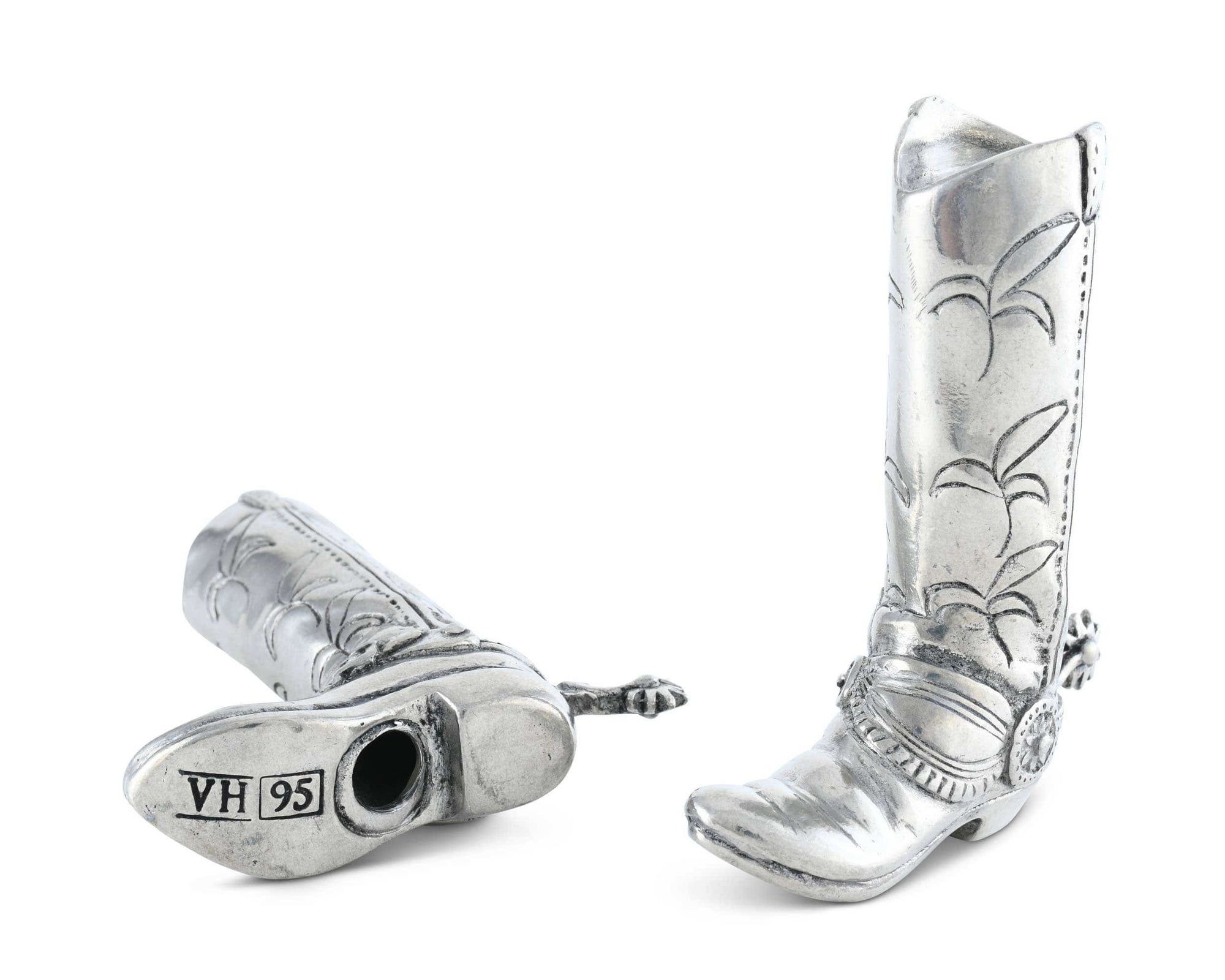 Vagabond House - Pewter Cowboy Boot Salt & Pepper Set - Exceptional Equestrian