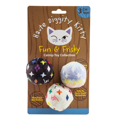 Haute Diggity Dog - Kitty Vuiton Balls (Monogram) Organic Catnip Toys - Exceptional Equestrian