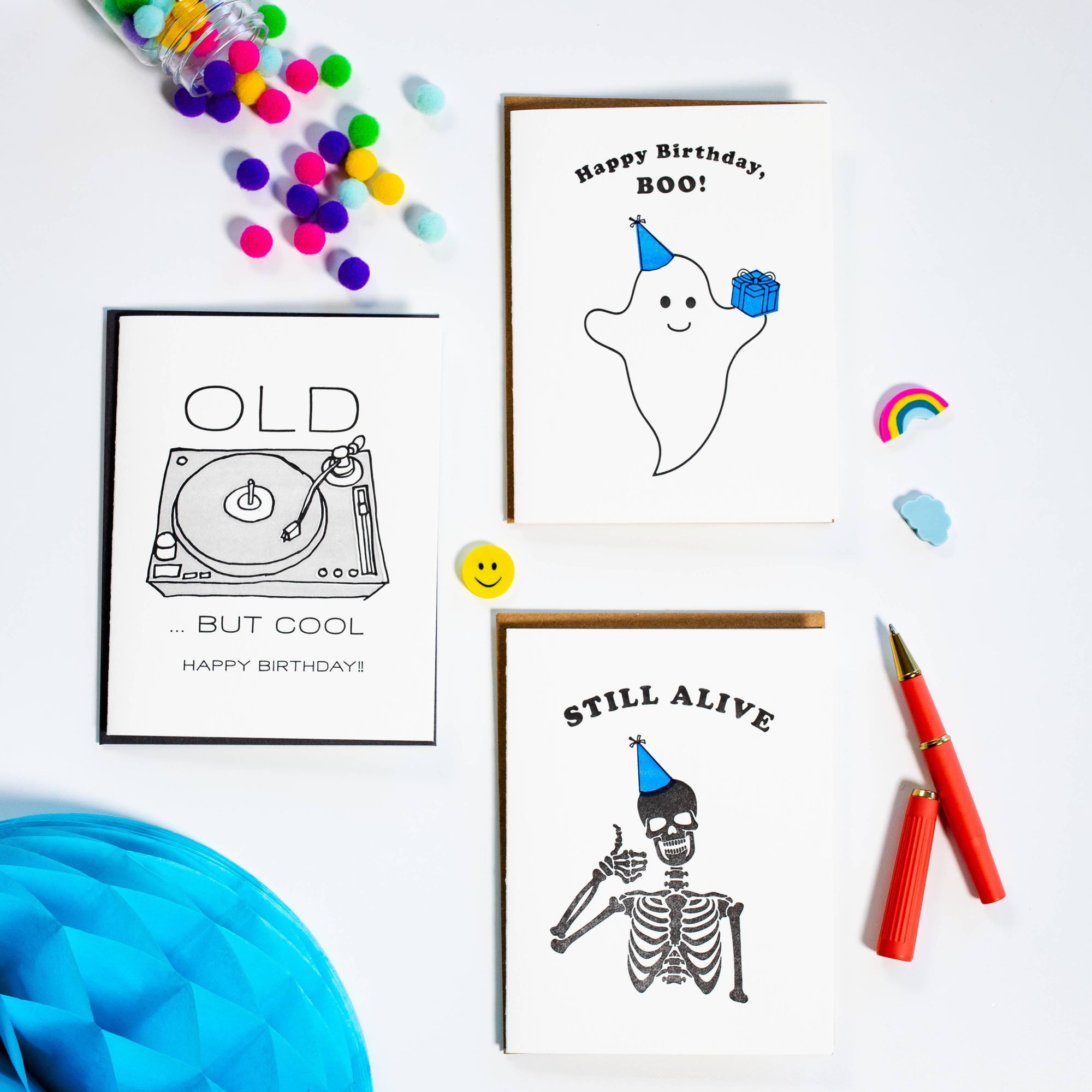 Steel Petal Press - Still Alive - Ironic Skeleton Letterpress Birthday Card