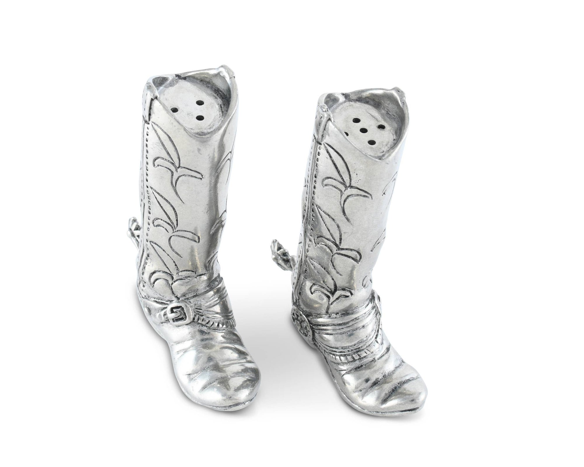 Vagabond House - Pewter Cowboy Boot Salt & Pepper Set - Exceptional Equestrian