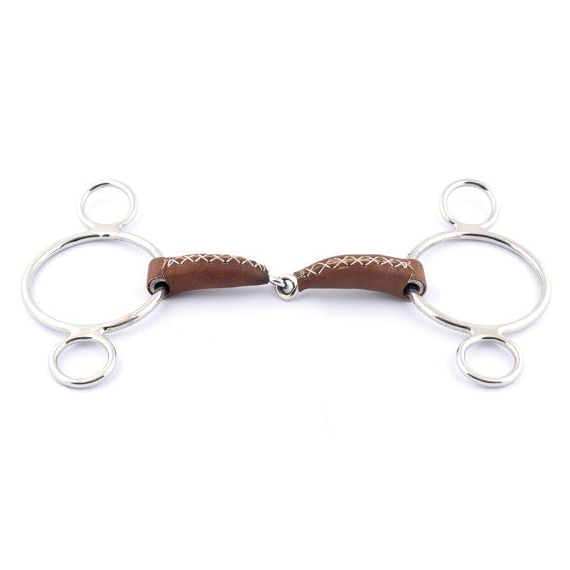 Jump'In French mouth 3 ring Leather Covered bit