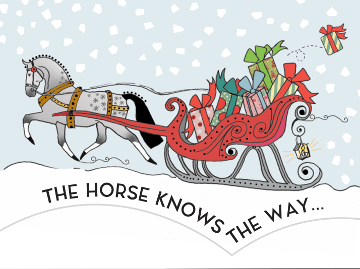 Horse Hollow Press - Horse Christmas Card / Santa Knows / Holiday Greeting Card