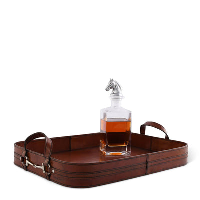 Vagabond House - Premium Genuine Leather Bit Serving Tray – Perfect for Entertaining