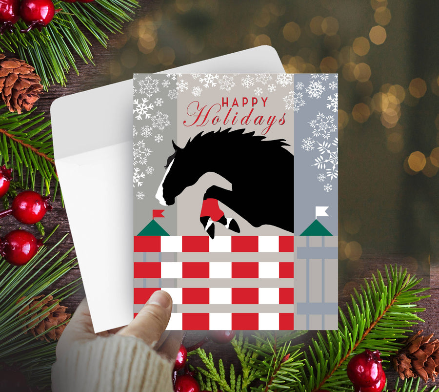 Horse Hollow Press - Horse Boxed Christmas Cards / Jumper Snowflake / 8 Holiday