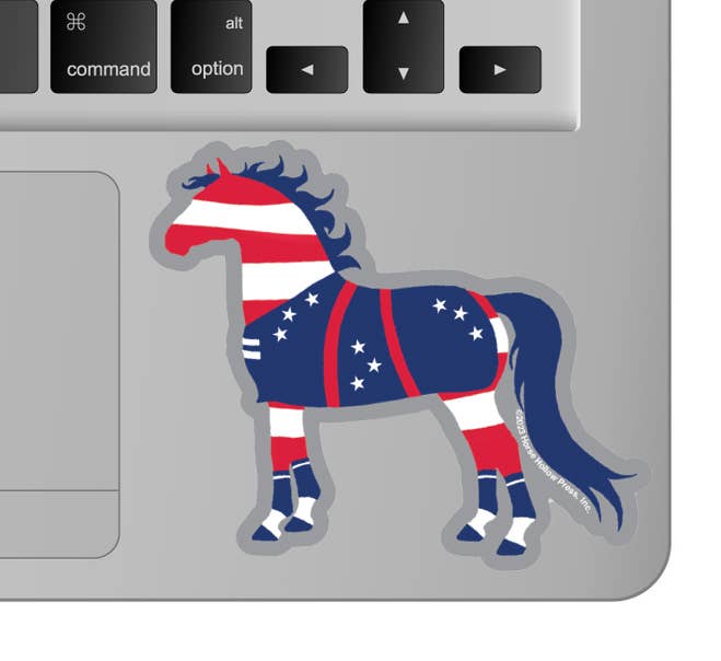 Horse Hollow Press - 3" Tumbler Horse Sticker / Patriotic American / WATERPROOF