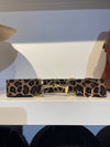 Pesazia - Stretch Bit Belts - Leopard w/ Gold Snaffle Bit - Exceptional Equestrian 