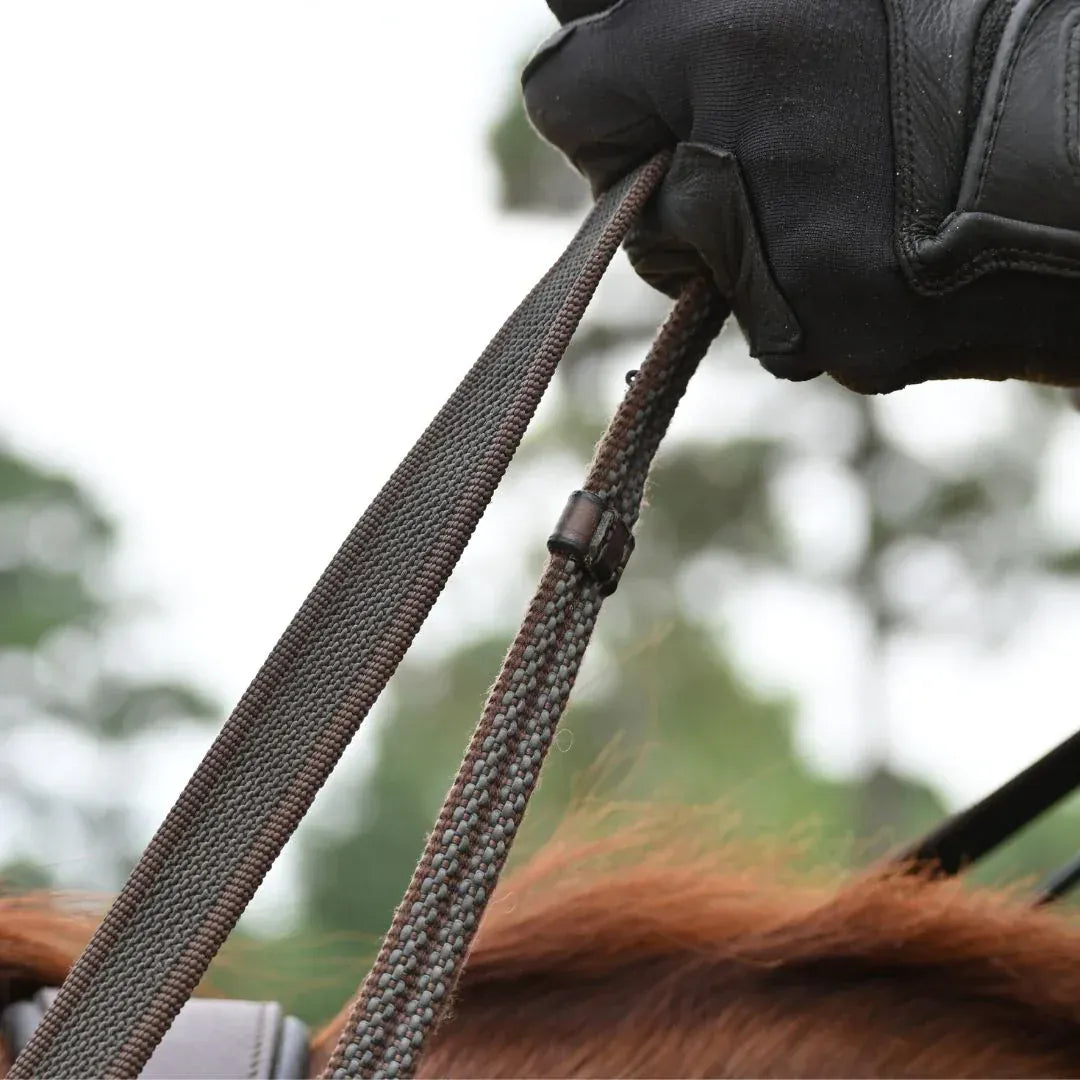 Correct Connect Sure Grip Rubber CURB Reins with 4" Rein Stops