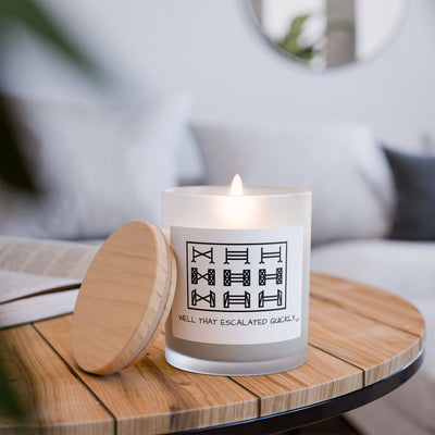 un.sus.tain.a.ble apparel - Frosted Glass Candle, 11oz - Escalated Quickly