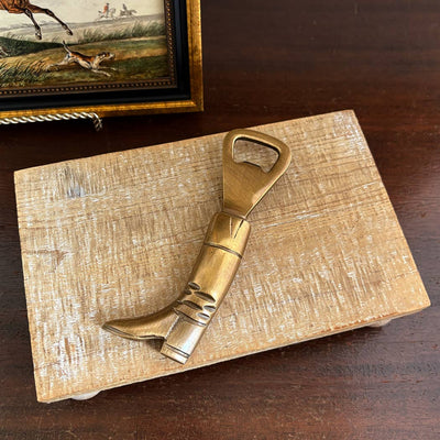 Madison Bay Co. - Historical Home Decor Reproductions - Antiqued Brass Equestrian Boot Bottle Opener | Barware