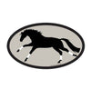 Horse Hollow Press - Oval Equestrian Horse Sticker: Galloping Horse - Exceptional Equestrian 