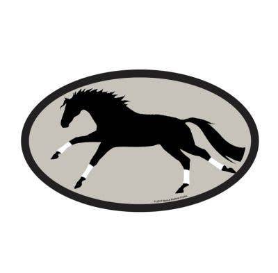 Horse Hollow Press - Oval Equestrian Horse Sticker: Galloping Horse - Exceptional Equestrian