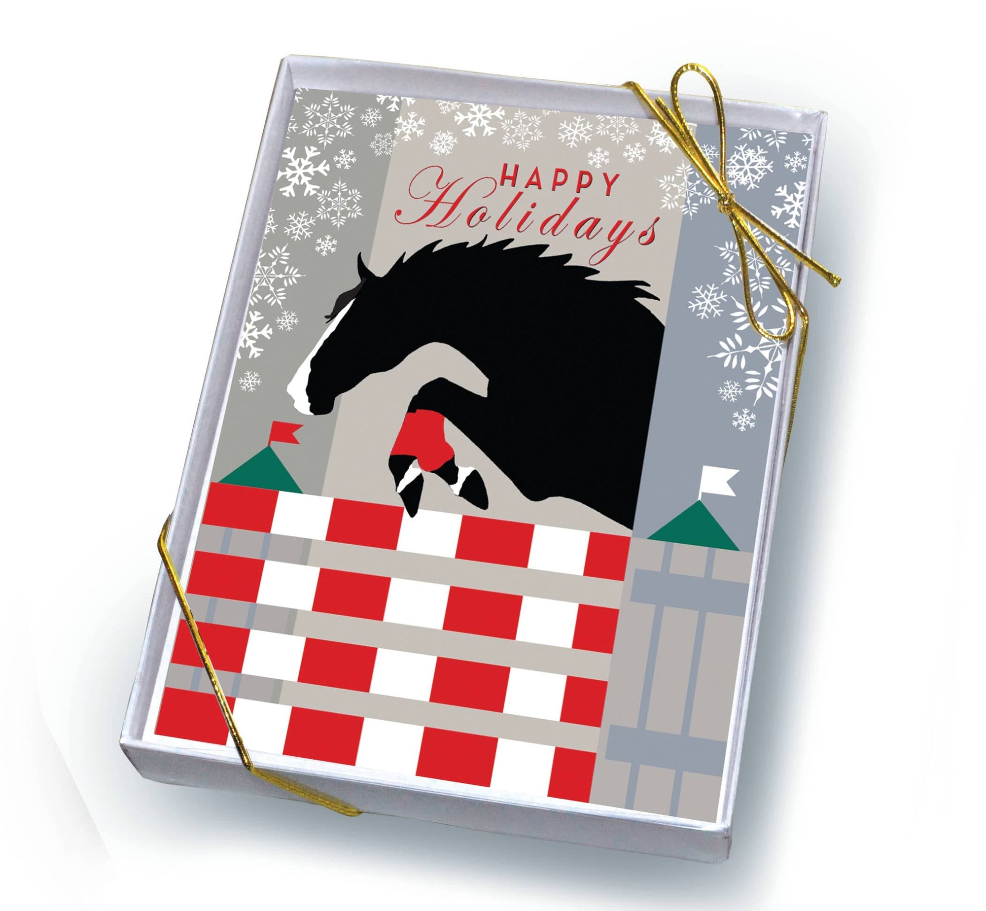 Horse Hollow Press - Horse Boxed Christmas Cards / Jumper Snowflake / 8 Holiday