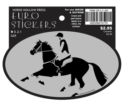 Horse Hollow Press - Oval Equestrian Horse Sticker: Eventer at Start - Exceptional Equestrian