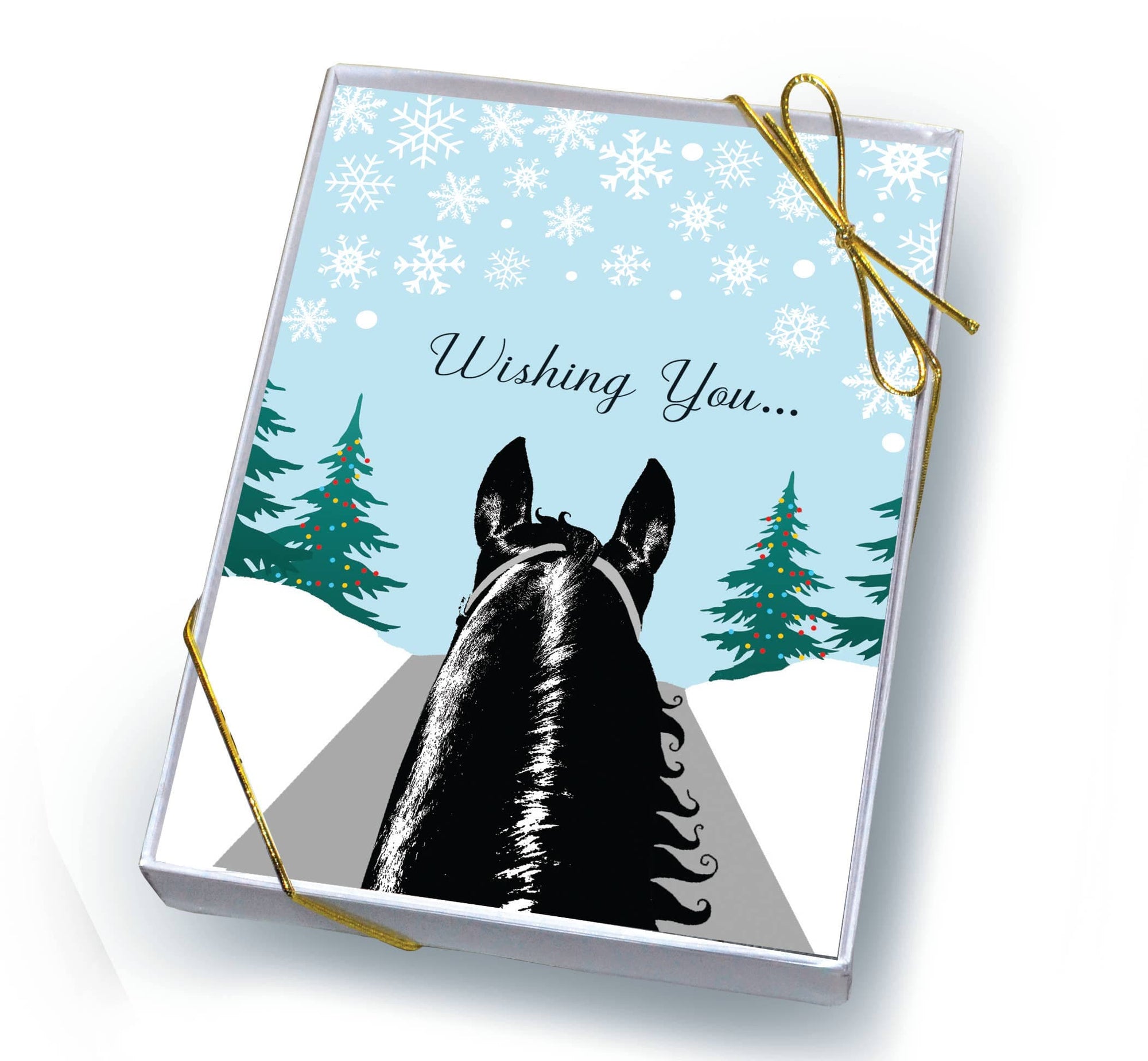Horse Hollow Press - Horse Boxed Christmas Cards / Horse Trail Rider / 8 Holiday