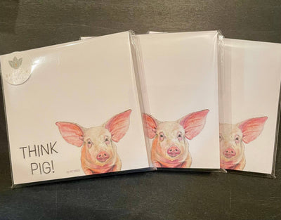 Forever Caroline - Sticky Notes w/ Pig Painting and "Think Pig!" | 50 Pages