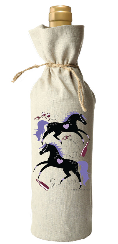 Horse Hollow Press - Horse Equestrian Linen Wine Bag